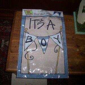 It's a Boy Party Banner Garden Flag Wall Decor Yard 12x18" by Magnolia Lane